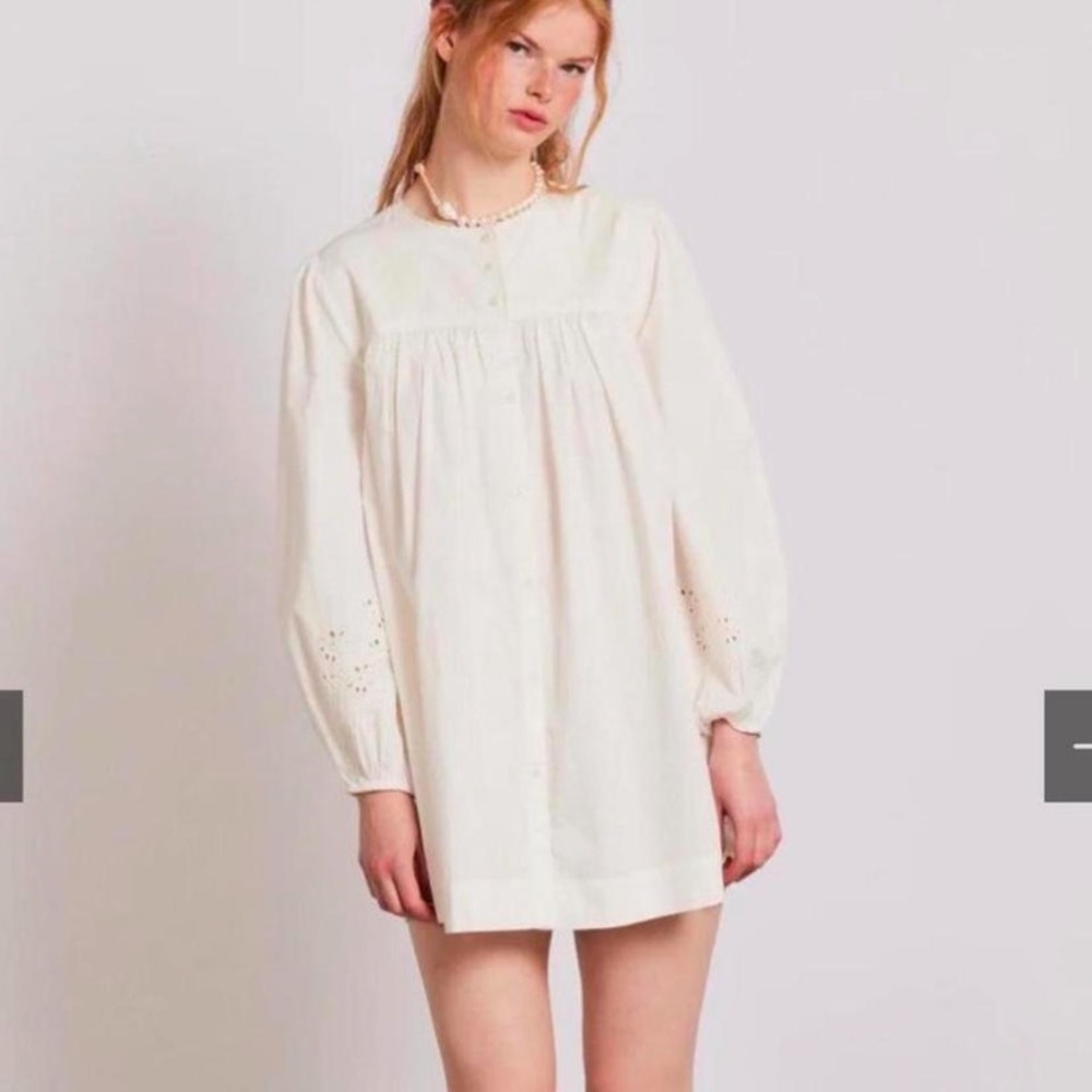 Damson Madder Genevieve white babydoll dress